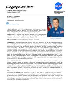 Biographical Data Lyndon B. Johnson Space Center Houston, TexasNational Aeronautics and Space Administration