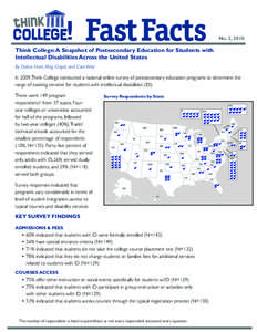 No. 2, 2010  Think College: A Snapshot of Postsecondary Education for Students with Intellectual Disabilities Across the United States By Debra Hart, Meg Grigal, and Cate Weir In 2009, Think College conducted a national 