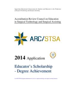 2014 Educator’s Scholarship - Degree Achievement Application