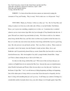 History of the United States / Alger Hiss / Whittaker Chambers / House Un-American Activities Committee / Richard Nixon / Perjury: The Hiss–Chambers Case / Maxim Lieber / McCarthyism / Politics of the United States / Law