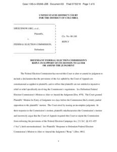 Case 1:08-cv[removed]JDB Document 83  Filed[removed]Page 1 of 6 UNITED STATES DISTRICT COURT FOR THE DISTRICT OF COLUMBIA