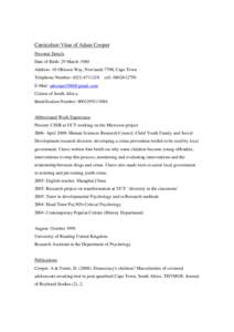 Microsoft Word - CVmost recent.doc