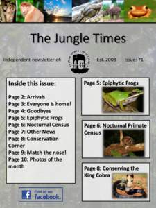 The Jungle Times Independent newsletter of: EstIssue: 71