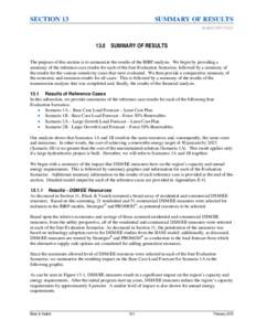 SECTION 13  SUMMARY OF RESULTS ALASKA RIRP STUDYSUMMARY OF RESULTS