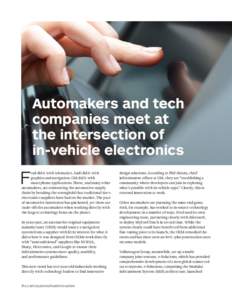 Automakers and tech companies meet at the intersection of in-vehicle electronics  F
