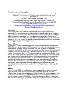 Section 1: Invasive and Emerging Pests PEST EVENT MAPPING: A NEW TOOL TO AID IN PREDICTION OF INSECT PHENOLOGY 12 Len Coop , Fritzi Grevstad2, and Gericke Cook3 1