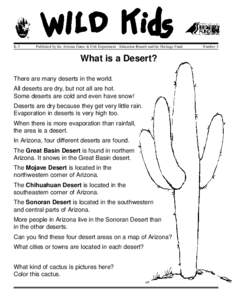 ®  K-3 Published by the Arizona Game & Fish Department - Education Branch and the Heritage Fund