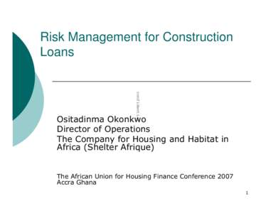 Risk Management for Construction Loans confidential  Ositadinma Okonkwo