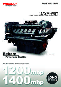 MARINE DIESEL ENGINE  12AYM-WST H-rating 1030kW [ 1400mhp ] / H-rating 882kW [ 1200mhp ]