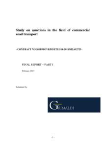 Study on sanctions in the field of commercial road transport - CONTRACT NO 2011/MOVE/D3/ETU[removed]SI2[removed]FINAL REPORT – PART I
