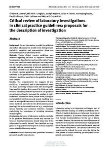 DOI[removed]cclm[removed]      Clin Chem Lab Med 2013; 51(6): 1217–1226  Kristin M. Aakre*, Michel R. Langlois, Joseph Watine, Julian H. Barth, Hannsjörg Baum, Paul Collinson, Païvi Laitinen and Wytze P