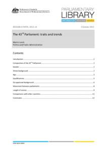 The 43rd Parliament: traits and trends