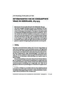 J.P.M. Bonenkamp, J.P.A.M. Jacobs en J.P. Smits  DETERMINANTEN VAN DE CONSUMPTIEVE VRAAG IN NEDERLAND, Determinants of consumption demand in the Netherlands