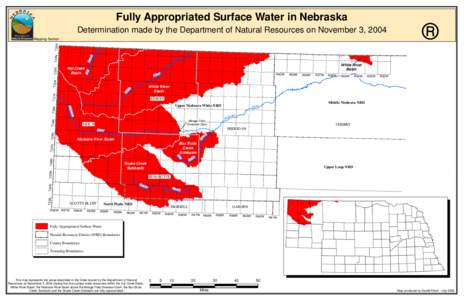 Fully Appropriated Surface Water in Nebraska Determination made by the Department of Natural Resources on November 3, 2004 ®  ek