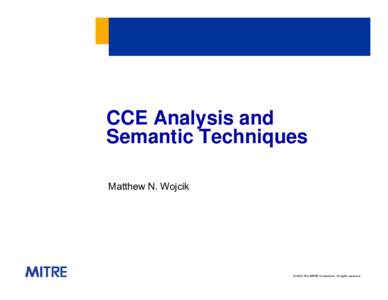 CCE Analysis and Semantic Technologies