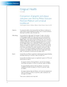 FlexCare Platinum  Gingival Health in vivo study  Comparison of gingivitis and plaque
