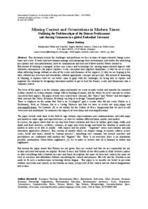 ECOTHEE-2008 Ecological Theology and Environmental Ethics, OAC, Benking: Missing Context and Orientations ... Sharing Commons in a global Embodied Covenant