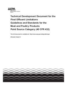 Final Meat and Poultry Products (MPP) Technical Development Document (2004)