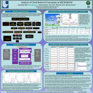 Analysis of Cloud Retrieval Uncertainty in MICROBASE Chuanfeng Zhao1*([removed]), Shaocheng Xie1, Xiao Chen1, Maureen Dunn2, Michael Jensen2 1. Lawrence Livermore National Laboratory, CA, USA 2. Brookhaven National 