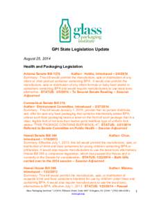 Microsoft Word - GPI State Legislation Report - August 25, 2014.doc