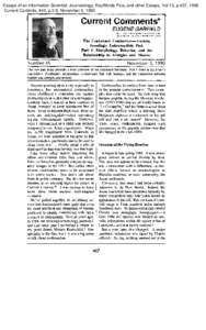 Essays of an Information Scientist: Journalology, KeyWords Plus, and other Essays, Vol:13, p.407, 1990 Current Contents, #45, p.3-8, November 5, 1990 Current Comments”  I