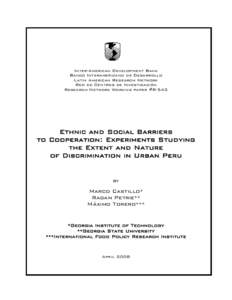 Discrimination / Evaluation methods / Sociology / Labor / Statistical discrimination / Racism / Field experiment / Lima / Statistics / Science / Information / Ethics