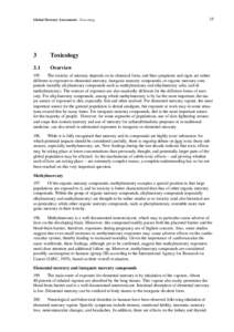 Global Mercury Assessment - Toxicology  3 Toxicology