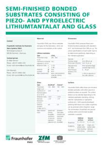 SEMI-FINISHED BONDED SUBSTRATES CONSISTING OF PIEZO- AND PYROELECTRIC LITHIUMTANTALAT AND GLASS Materials