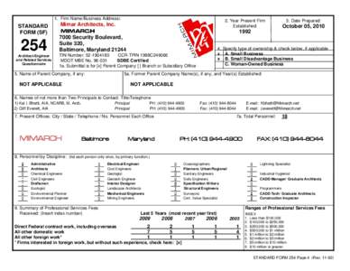 Microsoft Word - SF 254 MIMARCH--SHA[removed]