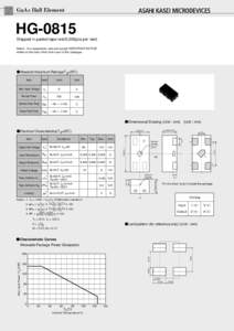 GaAs Hall Element  HG-0815 Shipped in packet-tape reel(5,000pcs per reel) Notice : It is requested to read and accept 