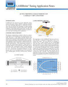 JOHANSON  LASERtrim® Tuning Application Notes