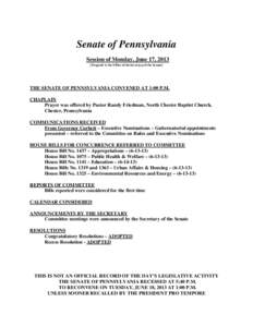 41st Canadian Parliament / Standing Rules of the United States Senate /  Rule XI / United States Senate / Government / Pennsylvania State Senate