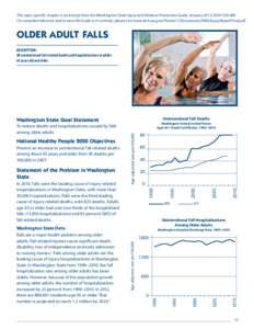 This topic-specific chapter is an excerpt from the Washington State Injury and Violence Prevention Guide, January 2013, DOH[removed]For complete reference and to view the Guide in its entirety, please visit www.doh.wa.g