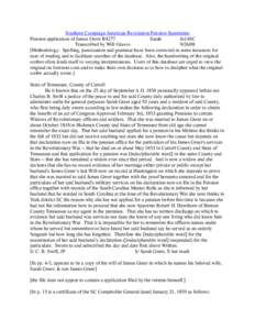 Southern Campaign American Revolution Pension Statements Pension application of James Greer R4277 Sarah fn14SC Transcribed by Will Graves[removed]