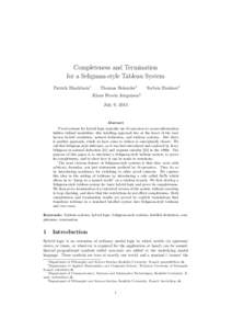 Completeness and Termination for a Seligman-style Tableau System Patrick Blackburn∗ Thomas Bolander†