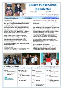 Clunes Public School Newsletter 19 June 2014 Week 7 Term 2