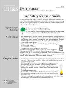 Occupational safety and health / Public safety / Heat transfer / Campfire / Wildfire / Defensible space / Gasoline / Camping / Ember / Fire / Procedural knowledge / Survival skills