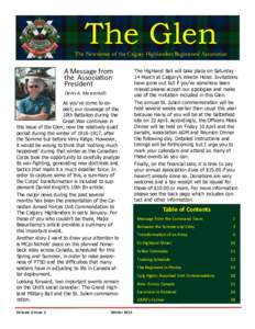 The Glen  The Newsletter Calgary Highlanders