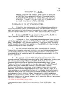 [removed]RESOLUTION NO. __28,190__ A RESOLUTION OF THE COUNCIL OF THE CITY OF BURBANK APPROVING THE BURBANK-GLENDALE-PASADENA AIRPORT AUTHORITY’S APPLICATION TO AMEND THE LAND USE PLAN