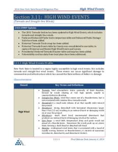 2014 New York State Hazard Mitigation Plan  High Wind Events Section 3.11: HIGH WIND EVENTS (Tornado and Straight-line Winds)