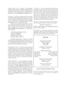 Instructions for authors: All submissions The Cover: The cover depicts all of the non-crossing should include the name, institutional affiliation (if applicable), and postal and electronic mail addresses of each author. 