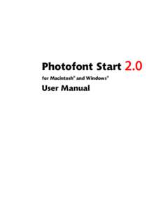 Photofont Start Plug-in User Manual