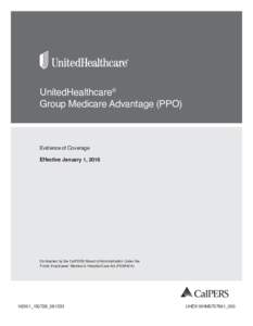 UnitedHealthcare® Group Medicare Advantage (PPO) Evidence of Coverage Effective January 1, 2016