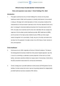 Entry & expansion case study 1: Circle Holdings PLC, Bath