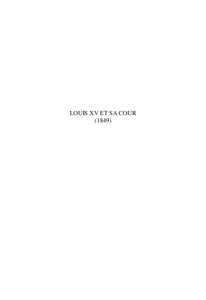 LOUIS XV ET SA COUR (1849) ALEXANDRE DUMAS  Louis XV et sa cour