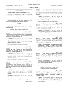 JOURNAL OF THE SENATE SIXTY FIFTH DAY, MARCH 19, [removed]REGULAR SESSION