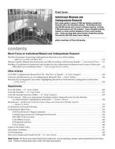 Front Cover  Institutional Missions and Undergraduate Research Belk Library opened in January of 2000 and instantly provided Elon University with a rich information resource. The building has more