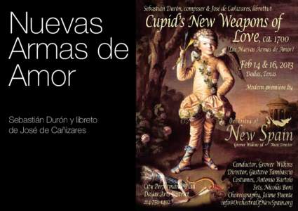 Nuevas Armas de Amor Sebastián Durón y libreto de José de Cañizares