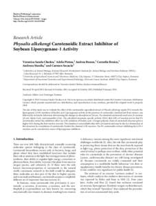 Physalis alkekengi Carotenoidic Extract Inhibitor of Soybean Lipoxygenase-1 Activity