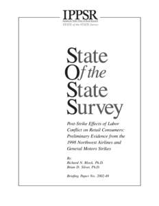 O Post-Strike Effects of Labor Conflict on Retail Consumers: Preliminary Evidence from the 1998 Northwest Airlines and General Motors Strikes